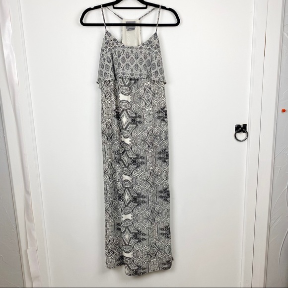 Anthropologie Vanessa Virginia Takisha Maxi Dress black and cream size 6 - Picture 10 of 16